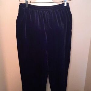Navy blue women's velour pants